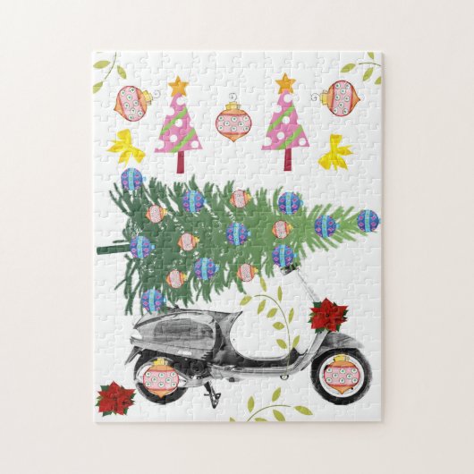 メリークリスマスパズルクリスマスレトロ ジグソーパズル (縦)