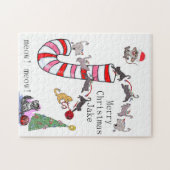 メリークリスマスパズルクリスマス猫ネズミ杖 ジグソーパズル (横)