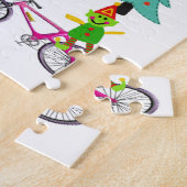 メリークリスマスパズルクリスマス雪だるま小妖精や小人 ジグソーパズル (側面)