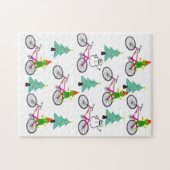 メリークリスマスパズルクリスマス雪だるま小妖精や小人 ジグソーパズル (横)