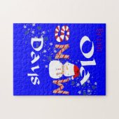 メリークリスマスパズルクリスマス雪日雪だるま ジグソーパズル (横)