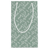 メリークリスマスパターンセージ緑 スモールペーパーバッグ (裏面)