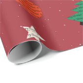 メリークリスマスパターンデコレーションツリースター ラッピングペーパー (ロールコーナー)