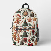 メリークリスマスパターンバックパック プリントバックパック (正面)