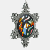 メリークリスマスパターンピータースノーフレークオーナメント スノーフレークピューターオーナメント (左)