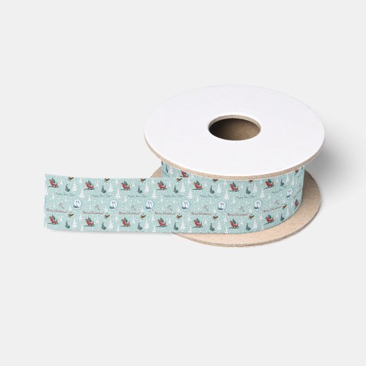 メリークリスマスパターン サテンリボン (リール)