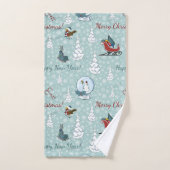 メリークリスマスパターン バスタオルセット (ハンドタオル)