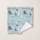 メリークリスマスパターン バスタオルセット (ウォッシュタオル)