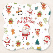 メリークリスマスパターン ペーパーコースター (正面)