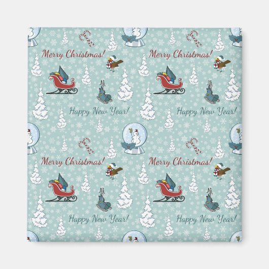 メリークリスマスパターン マグネット (正面)