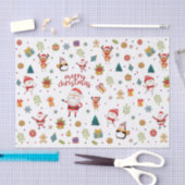メリークリスマスパターン 薄葉紙 (クラフト)
