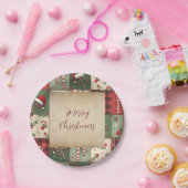 メリークリスマスパッチワークホリデー紙プレート ペーパープレート (パーティー)