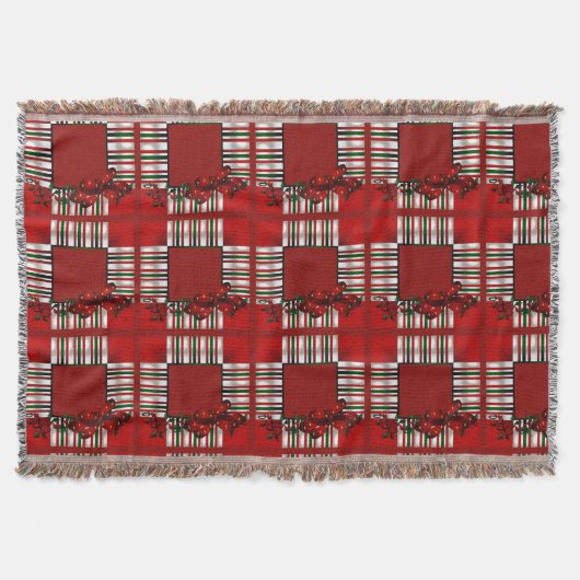 メリークリスマスパッチワーク スローブランケット (正面)