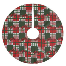 メリークリスマスパッチワーク ブラッシュドポリエステルツリースカート