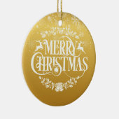 メリークリスマスパパパパ父の定義金ゴールド セラミックオーナメント (右)
