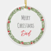 メリークリスマスパパラブキッズネームフェスティバルホリデー セラミックオーナメント (正面)