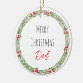 メリークリスマスパパラブキッズネームフェスティバルホリデー セラミックオーナメント (左)