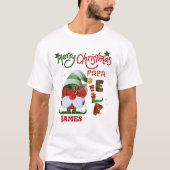 メリークリスマスパパ小妖精や小人メンズベーシックTシャツ Tシャツ (正面)
