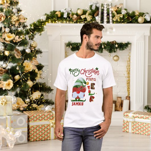 メリークリスマスパパ小妖精や小人メンズベーシックTシャツ Tシャツ