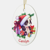 メリークリスマスパンダ熊キッズクリスマス セラミックオーナメント (左)