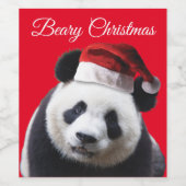 メリークリスマスパンダ ワインラベル (シングルラベル)