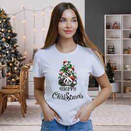 メリークリスマスパンダ(家族Tシャツ) Tシャツ