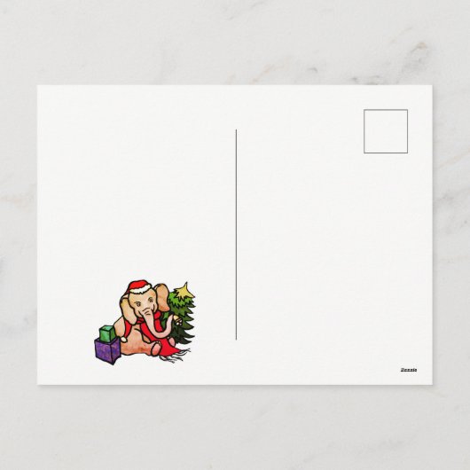 メリークリスマスパーソナライズされたかわいい漫画ゾウ シーズンポストカード (裏面)