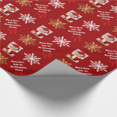 メリークリスマスパーソナライズされたの写真 ラッピングペーパー (角)