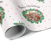 メリークリスマスパーソナライズされたの写真 ラッピングペーパー (ロールコーナー)