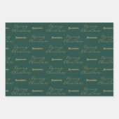 メリークリスマスパーソナライズされたの名前、ハッピーホリデー ラッピングペーパーシート (正面)