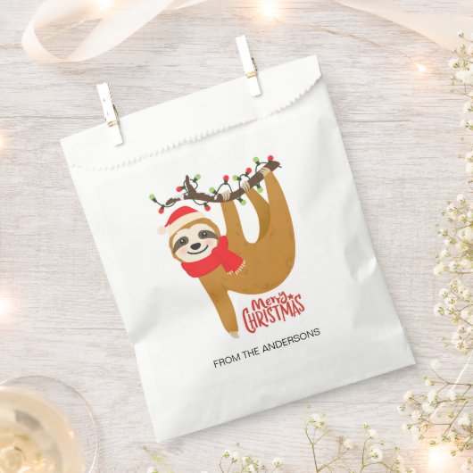 メリークリスマスパーソナライズされたの名前 |休日 フェイバーバッグ (クリップ留めされた状態)