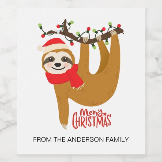 メリークリスマスパーソナライズされたの名前 |休日 ワインラベル (シングルラベル)