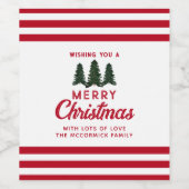 メリークリスマスパーソナライズされたの木 ワインラベル (シングルラベル)