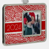 メリークリスマスパーソナライズされたオーナメント シルバープレートフレームオーナメント (右)