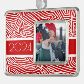 メリークリスマスパーソナライズされたオーナメント シルバープレートフレームオーナメント (左)
