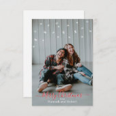 メリークリスマスパーソナライズされたカード サンキューカード (正面/裏面)