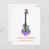 メリークリスマスパーソナライズされたギター シーズンポストカード (正面/裏面)