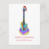 メリークリスマスパーソナライズされたギター シーズンポストカード (正面)