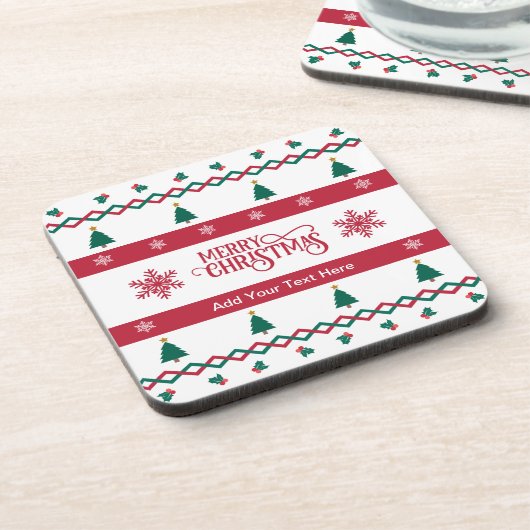 メリークリスマスパーソナライズされたコースターセット コースター (左側)