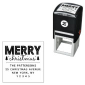 メリークリスマスパーソナライズされたネーム差出人住所 セルフインキングスタンプ (インサイチュ)