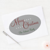 メリークリスマスパーソナライズされたパッケージシール 楕円形シール (封筒)