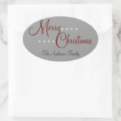 メリークリスマスパーソナライズされたパッケージシール 楕円形シール (バッグ)