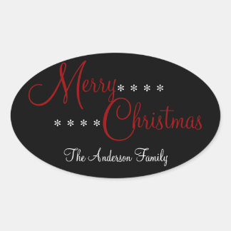 メリークリスマスパーソナライズされたパッケージシール 楕円形シール