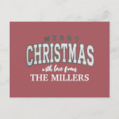 メリークリスマスパーソナライズされたファミリーパーティー2025 シーズンポストカード (正面)