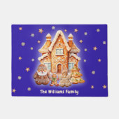 メリークリスマスパーソナライズされたファミリー名海軍おもしろい ドアマット (正面)