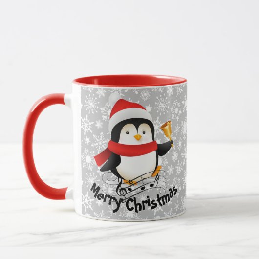 メリークリスマスパーソナライズされたペンギン マグカップ (左)