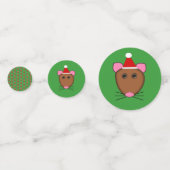 メリークリスマスパーソナライズされたマウス コンフェッティ (裏面)