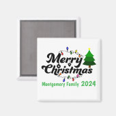メリークリスマスパーソナライズされた一家 マグネット (正面/裏面)