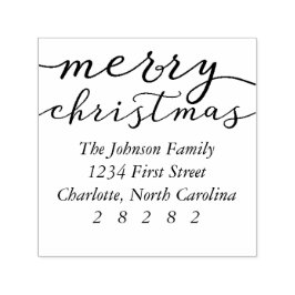 メリークリスマスパーソナライズされた休暇アドレス セルフインキングスタンプ