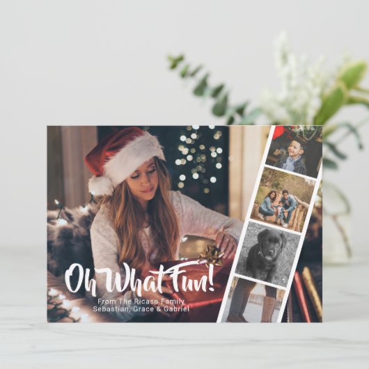 メリークリスマスパーソナライズされた写真ああ何おもしろい シーズンカード (スタンド正面)